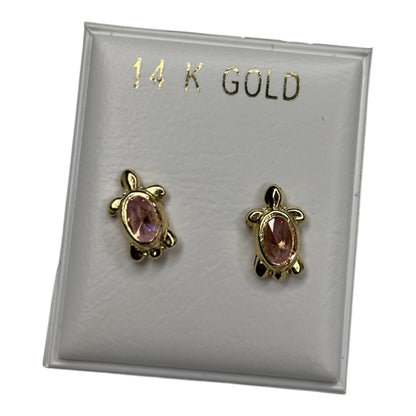 Aretes broqueles oro 14k