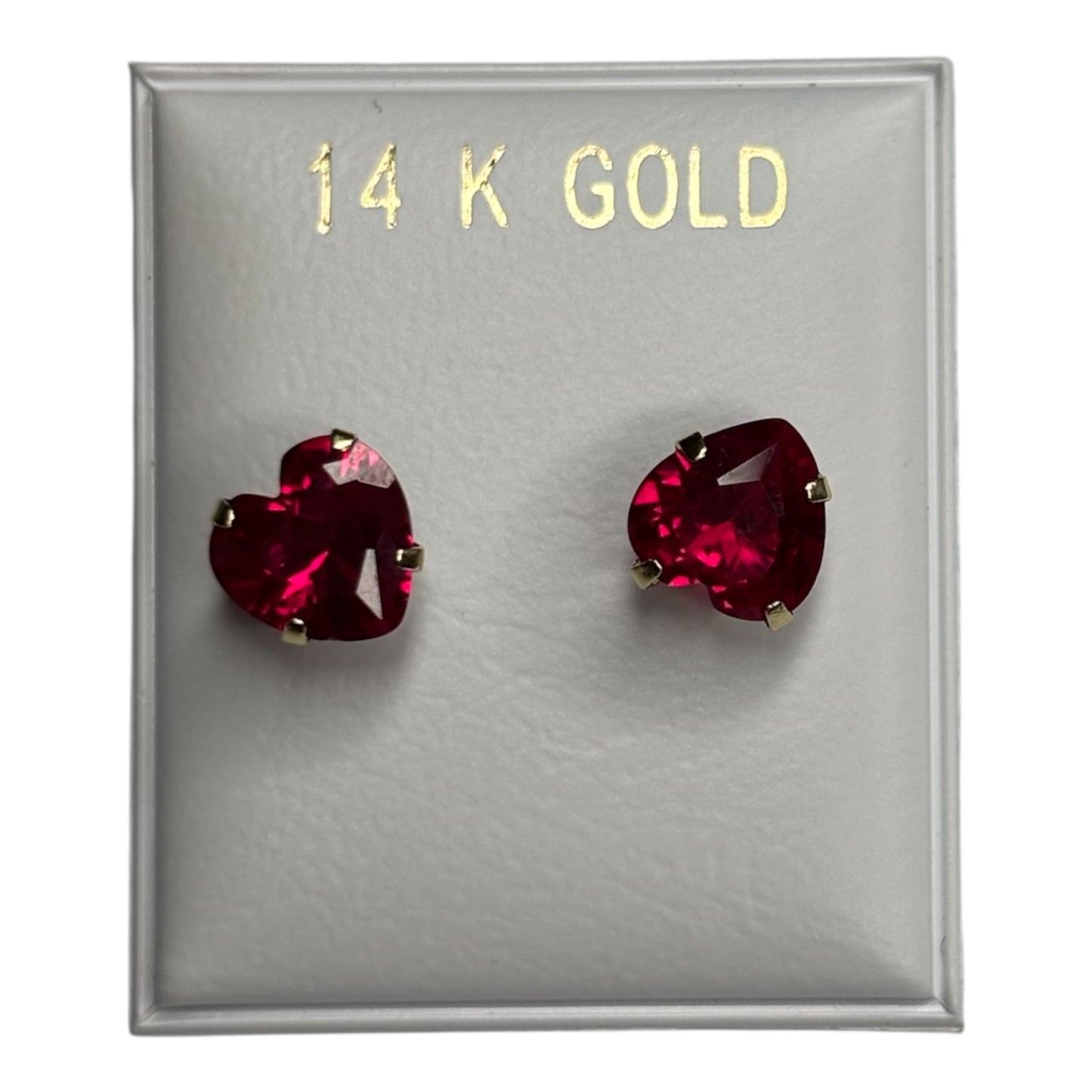 14k gold heart stud earrings 7x7mm
