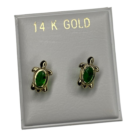 Aretes broqueles oro 14k