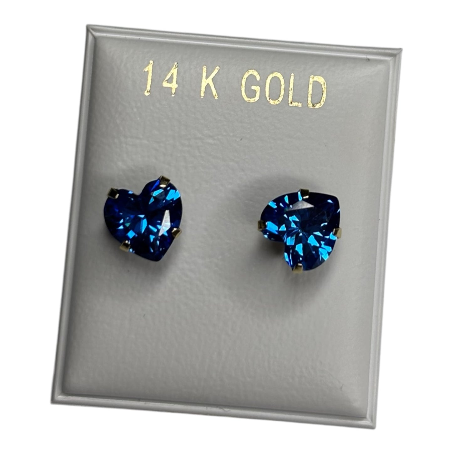 14k gold heart stud earrings 7x7mm